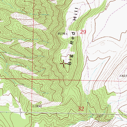 Topographic Map of Big Red Hill, CO
