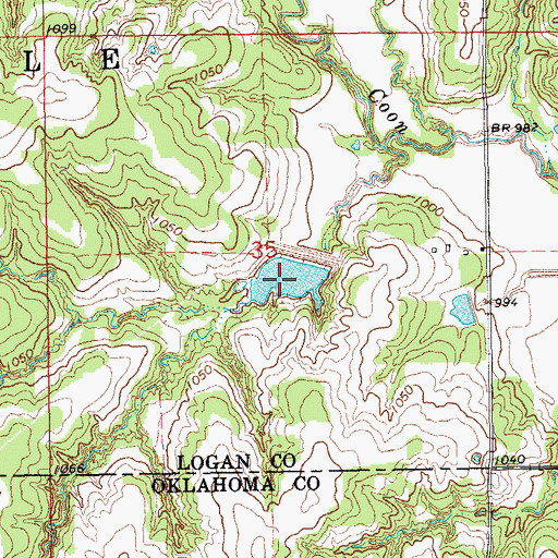 Topographic Map of Bear Fall Coon Creek Site 31 Reservoir, OK