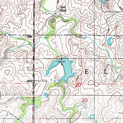 Topographic Map of Big Kiowa Creek Site 3 Reservoir, OK