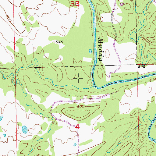 Topographic Map of Atoka Lake Dam, OK