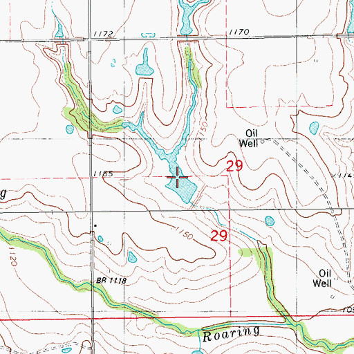 Topographic Map of Roaring Creek Site 10 Dam, OK