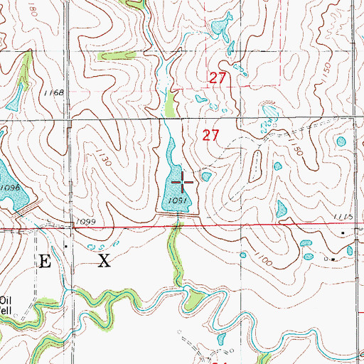 Topographic Map of Roaring Creek Site 13 Dam, OK