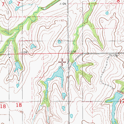 Topographic Map of Roaring Creek Site D-6 Dam, OK