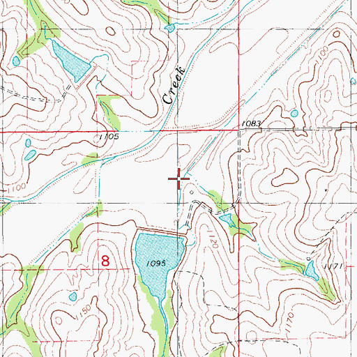 Topographic Map of Roaring Creek Site D-7 Dam, OK