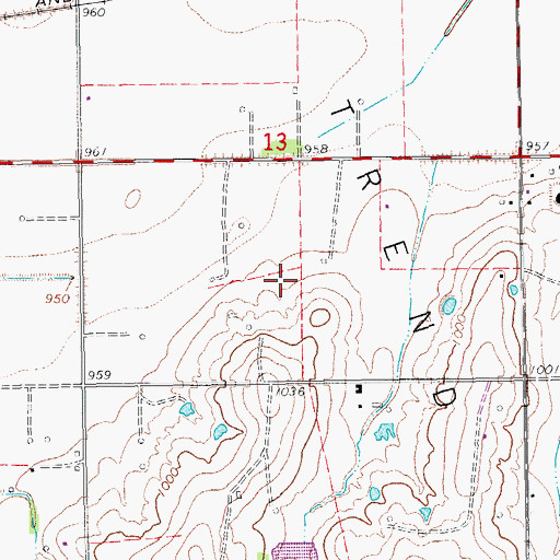 Topographic Map of Maysville Laterals Site B1 Reservoir, OK
