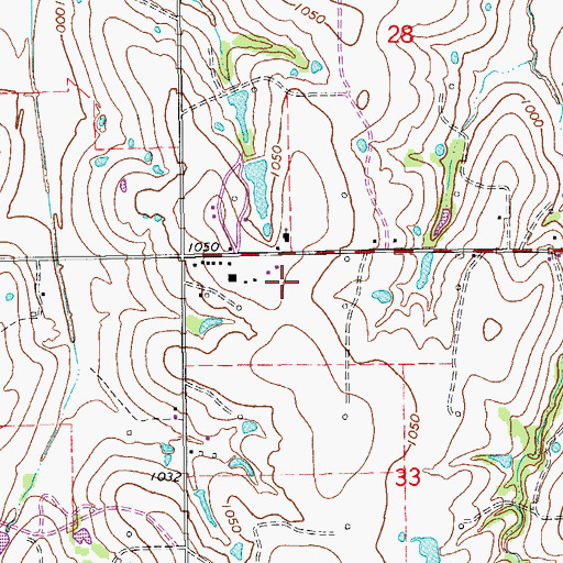 Topographic Map of Maysville Laterals Site H5 Dam, OK