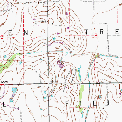 Topographic Map of Maysville Laterals Site H2 Dam, OK