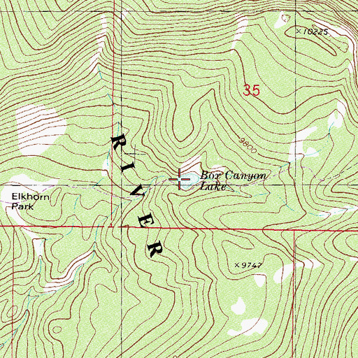 Topographic Map of Box Canyon Lake, CO