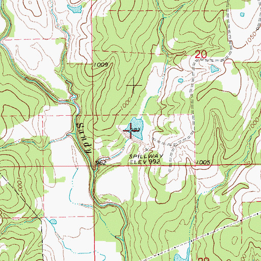 Topographic Map of Wildhorse Creek Site 64 Reservoir, OK