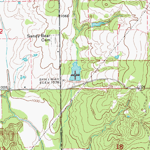 Topographic Map of Wildhorse Creek Site 62 Reservoir, OK
