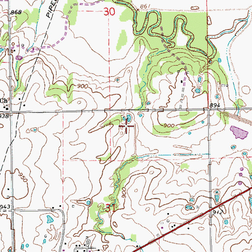 Topographic Map of Wildhorse Creek Site 78 Reservoir, OK