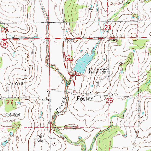 Topographic Map of Wildhorse Creek Site 98 Reservoir, OK
