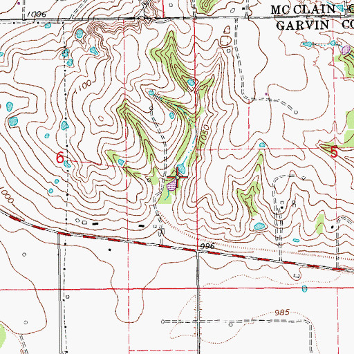 Topographic Map of Bear Hybarger Site 2 Reservoir, OK