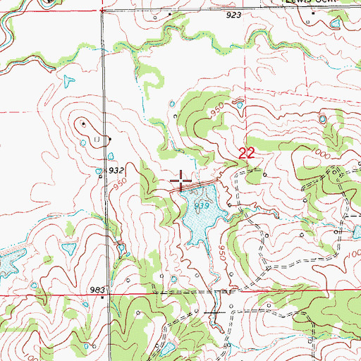 Topographic Map of Cherokee Sandy Site 14 Dam, OK