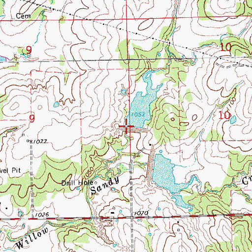 Topographic Map of Cherokee Sandy Site 8b Reservoir, OK