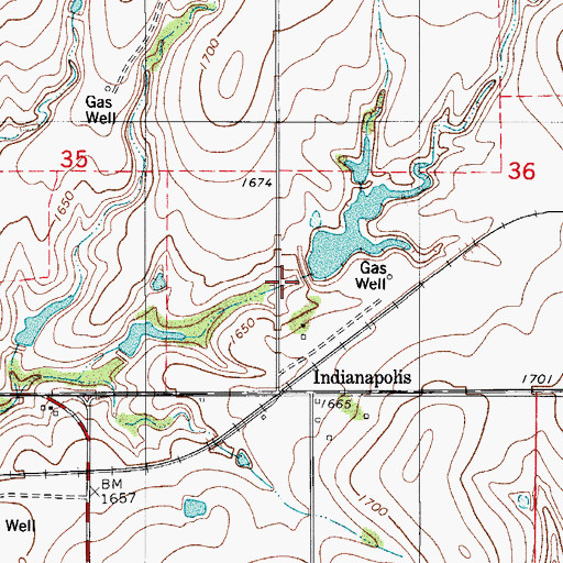 Topographic Map of Bear Creek Site 14 Dam, OK