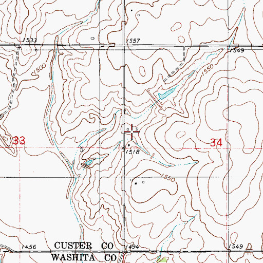 Topographic Map of Bear Creek Site 3 Reservoir, OK