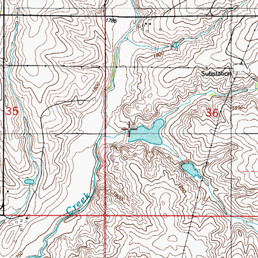 Topographic Map of Quartermaster Creek Site 30 Dam, OK