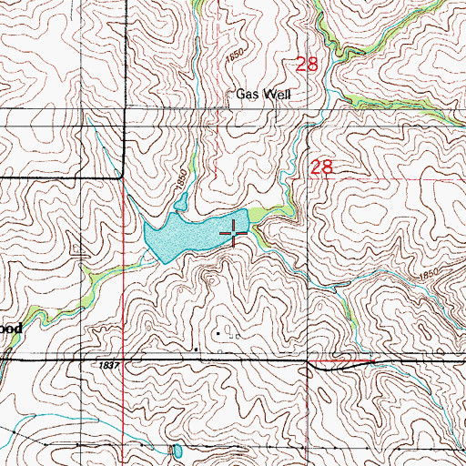 Topographic Map of Quartermaster Site 25 Reservoir, OK