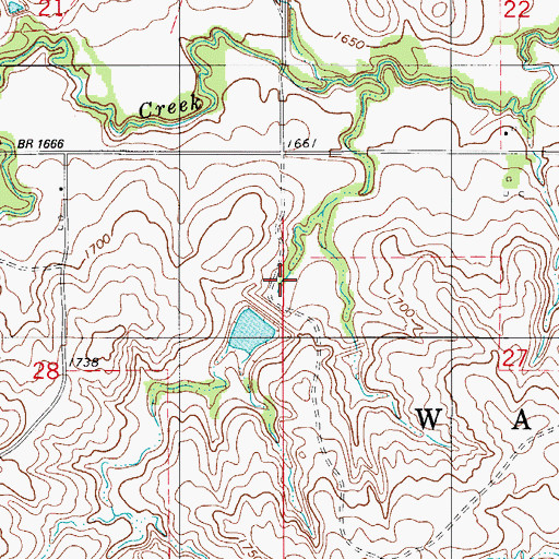 Topographic Map of Soldier Creek Watershed Site 1 Reservoir, OK