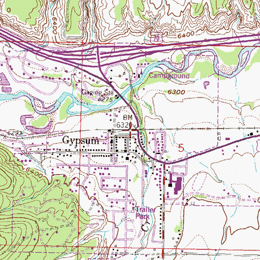 Topographic Map of Gypsum, CO