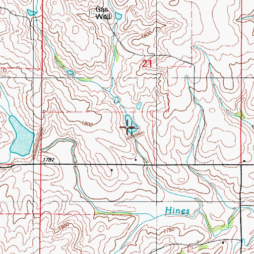 Topographic Map of Panther Creek Watershed Site 2 Reservoir, OK