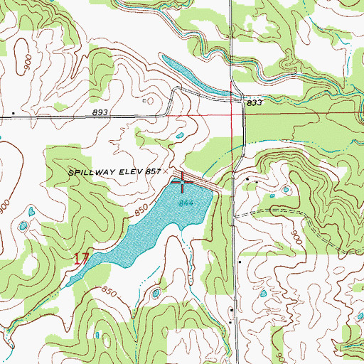 Topographic Map of Caddo Creek Site 20 Reservoir, OK