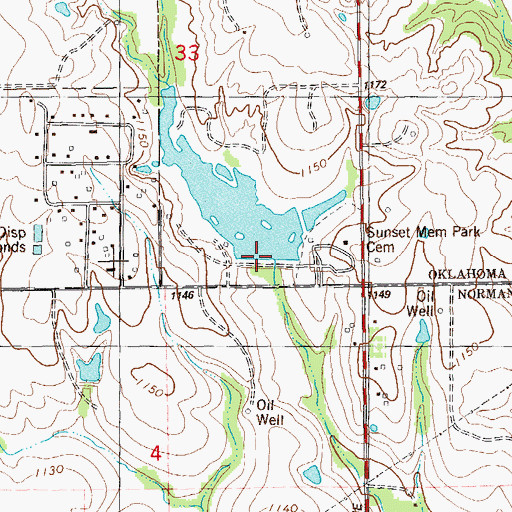 Topographic Map of Lazy Day Dam, OK
