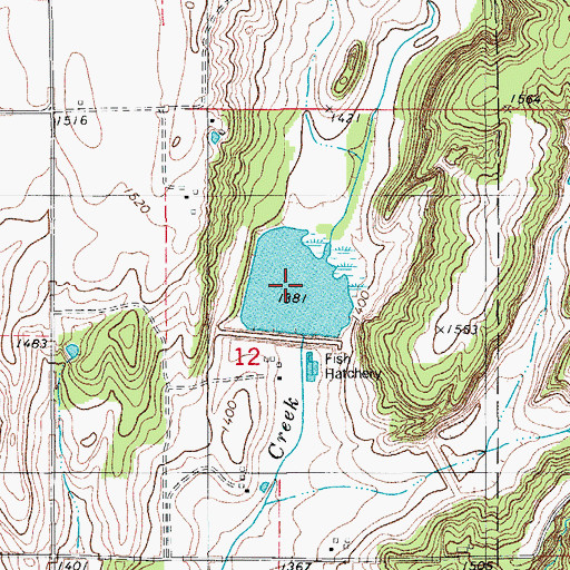 Topographic Map of Sugar Creek Site 22 Reservoir, OK