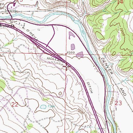 Topographic Map of Oneill Holland Ditch, CO