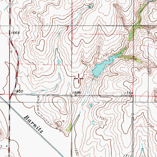 Topographic Map of Barnitz Creek Site 47 Dam, OK