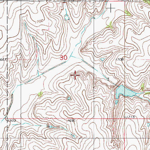 Topographic Map of Barnitz Creek Site 70 Reservoir, OK