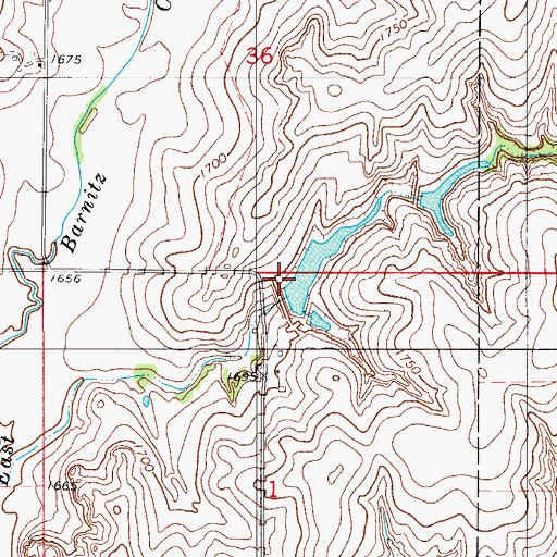 Topographic Map of Barnitz Creek Site 32 Dam, OK