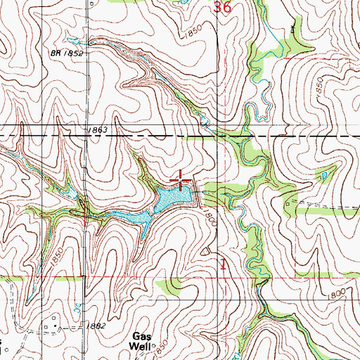 Topographic Map of Barnitz Creek Site 23 Dam, OK