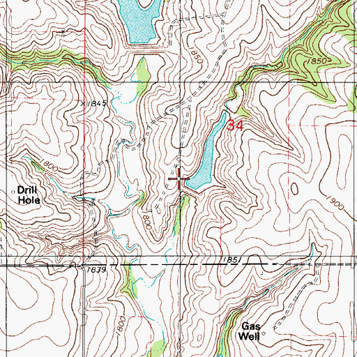 Topographic Map of Barnitz Creek Site 9 Dam, OK