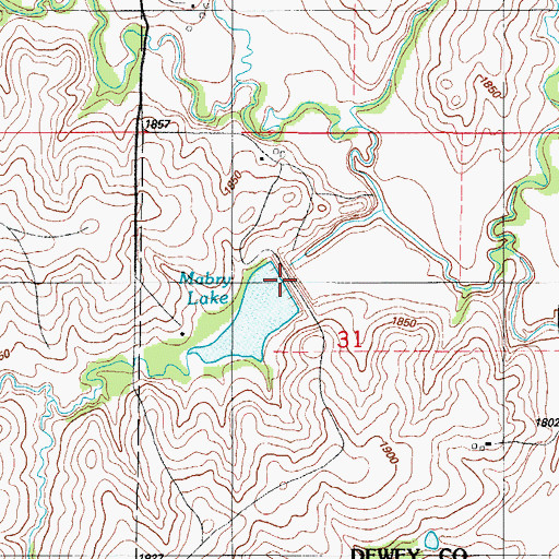 Topographic Map of Barnitz Creek Site 6 Dam, OK