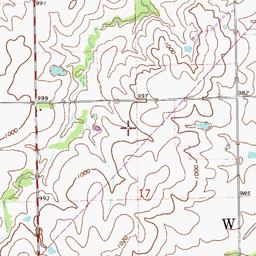 Topographic Map of Upper Red Rock Creek Site 39 Reservoir, OK