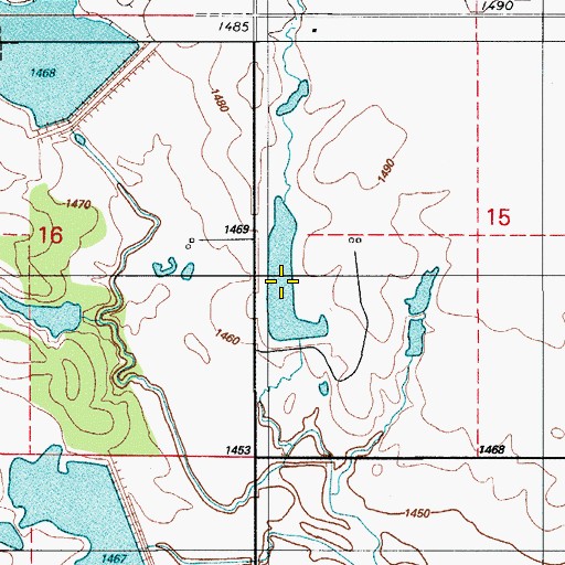 Topographic Map of Rainy Mountain Creek Site 24 Reservoir, OK