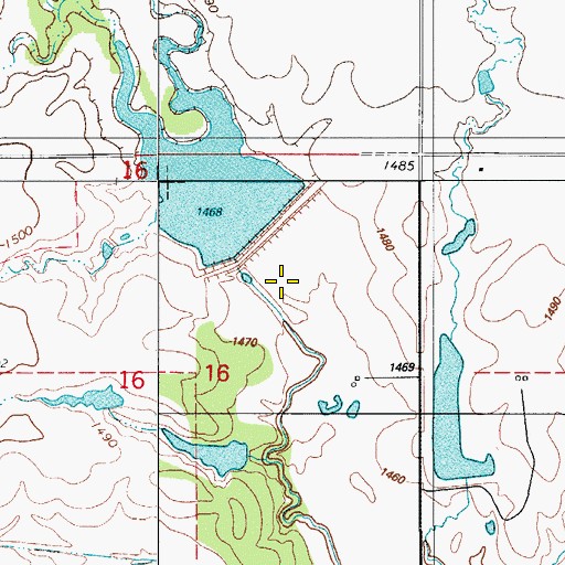 Topographic Map of Rainy Mountain Creek Site 23 Dam, OK
