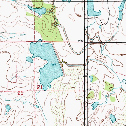 Topographic Map of Rainy Mountain Creek Site 22 Dam, OK