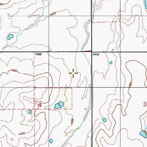 Topographic Map of Rainy Mountain Creek Site 17 Dam, OK