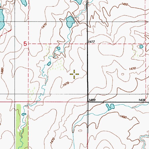 Topographic Map of Rainy Mountain Creek Site 16 Dam, OK