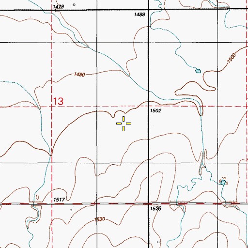Topographic Map of Rainy Mountain Creek Site 11 Dam, OK