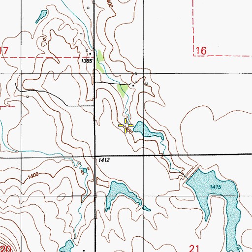Topographic Map of Rainy Mountain Creek Site 6 Dam, OK