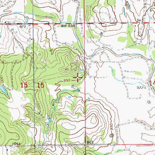 Topographic Map of Bear Hybarger Site 8 Reservoir, OK