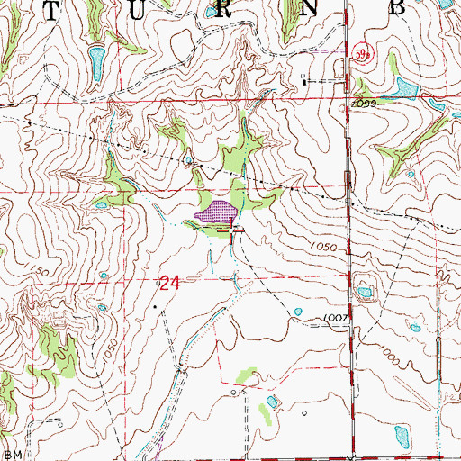 Topographic Map of Bear Hybarger Site 7 Dam, OK