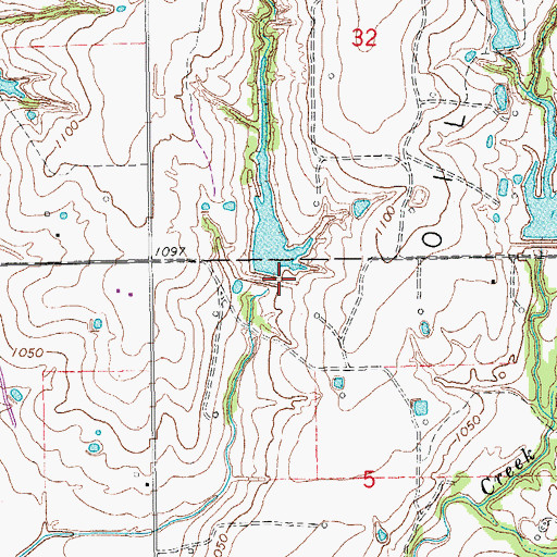 Topographic Map of Criner Creek Site 10 Reservoir, OK