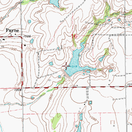 Topographic Map of Criner Creek Site 18 Dam, OK