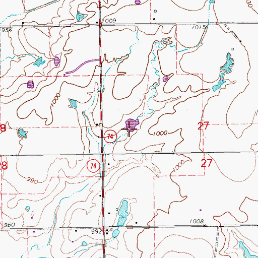 Topographic Map of Finn Creek Site 33 Dam, OK