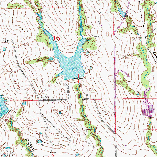 Topographic Map of Finn Creek Site 22 Reservoir, OK